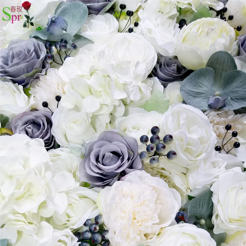 

SPR high quality 3D flower wall panels with artificial berry orchids wedding backdrop artificial rose flower arrangements