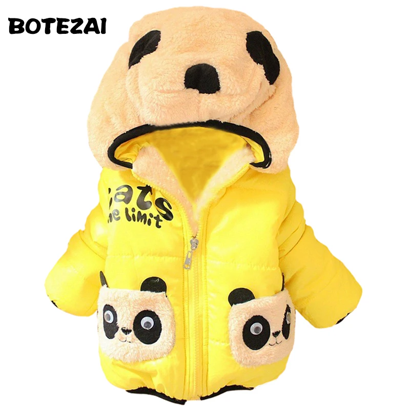 Retail 1pc Children Clothing Panda Cartoon Outwear Baby Boy Winter Wear Thickening Outerwear Coat Kids Cotton Padded Jacket