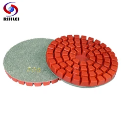 RIJILEI 10 Teile/los 4Inch Beton Boden Polieren Pad Harz Bond Erneuern Diamant Polieren Pads Für Granit Marmor Schleifen Disc