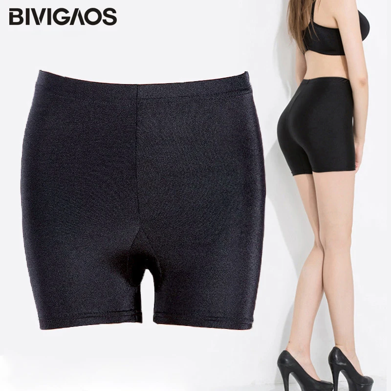 

BIVIGAOS Fashion Women's Gloss Safety Shorts Summer High Elastic Slim Hot Short Sexy Panties Simple Breathable Underwear Women