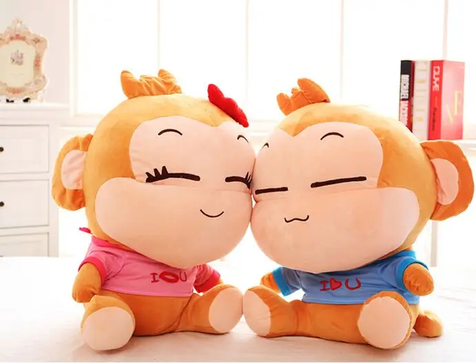 

stuffed plush toy lovely yoyo and cici monkeys lover monkey 40cm monkey a pair plush toy monkey doll gift b0937