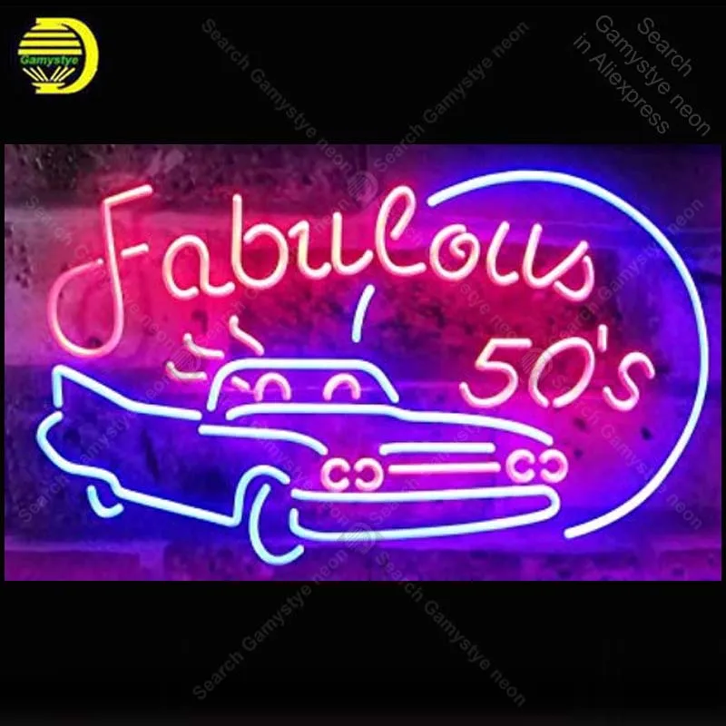 

Fabulous 50s Sport Car Man Cave Neon Signs Custom Neon Light Sign Beer Bar Real Glass Neon Sign Lamps Home Decor Beer Handcraft