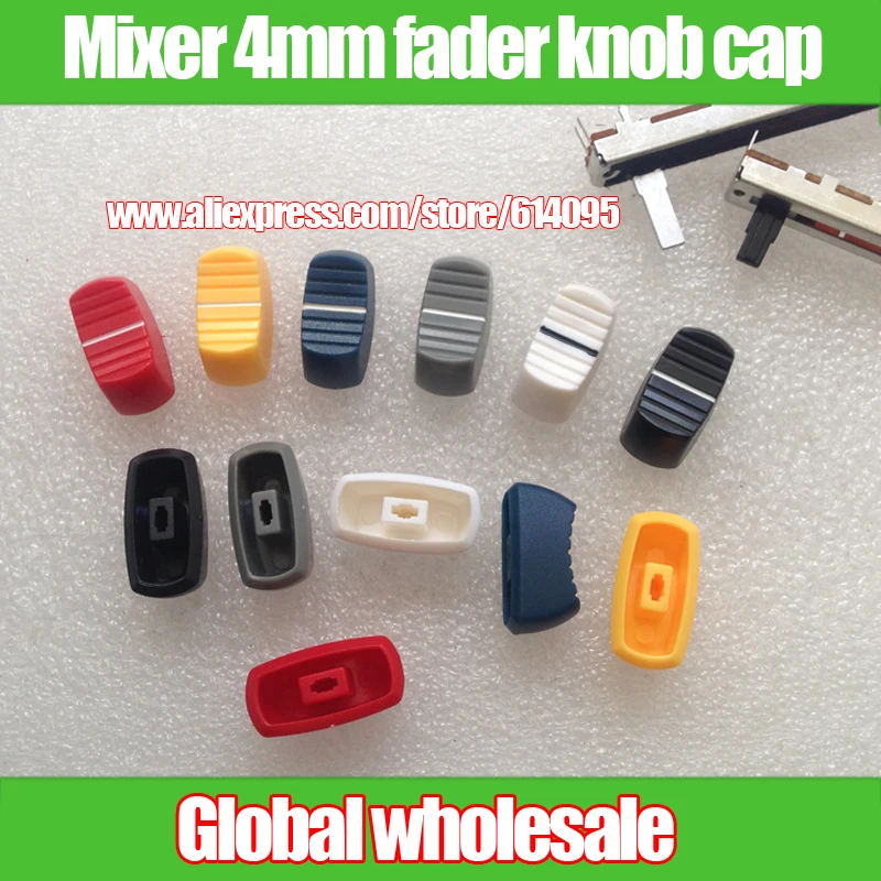 6pcs Mixer Console equalizzatore ovale 4mm Fader manopola Cap / Slide potenziometro manico in ferro manico in plastica Fader Cap monocromatico