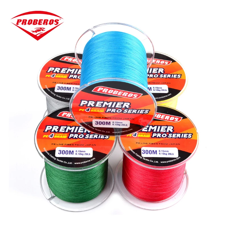 PRO BEROS Brand 300M PE Braided Fishing Line 4 Strands 8LB 10LB 20LB 60LB 100lb Multifilament Fishing Line