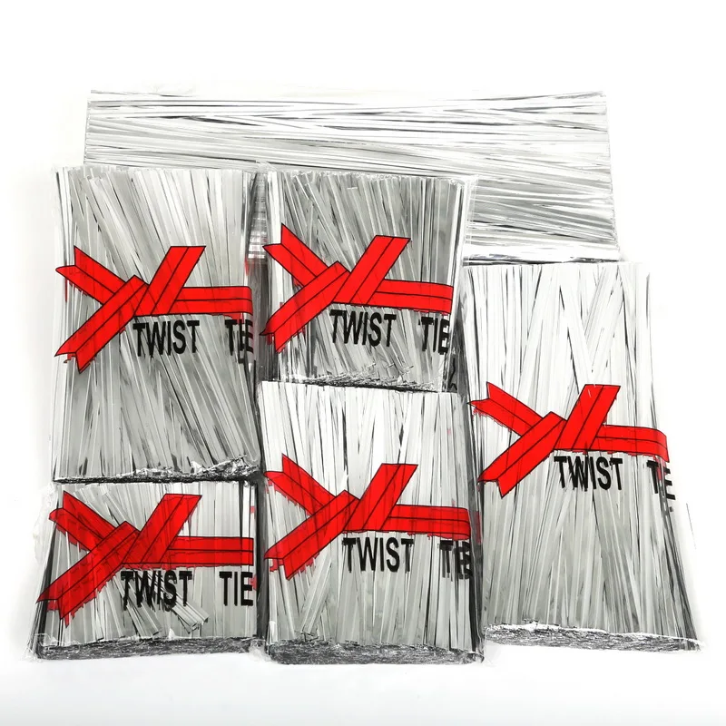 800pcs 4mm Wedding Cake Packing Party Practical  Metallic Ribbons Twist Tie Wire Bag Candy Gift Lollipop Home Decoration
