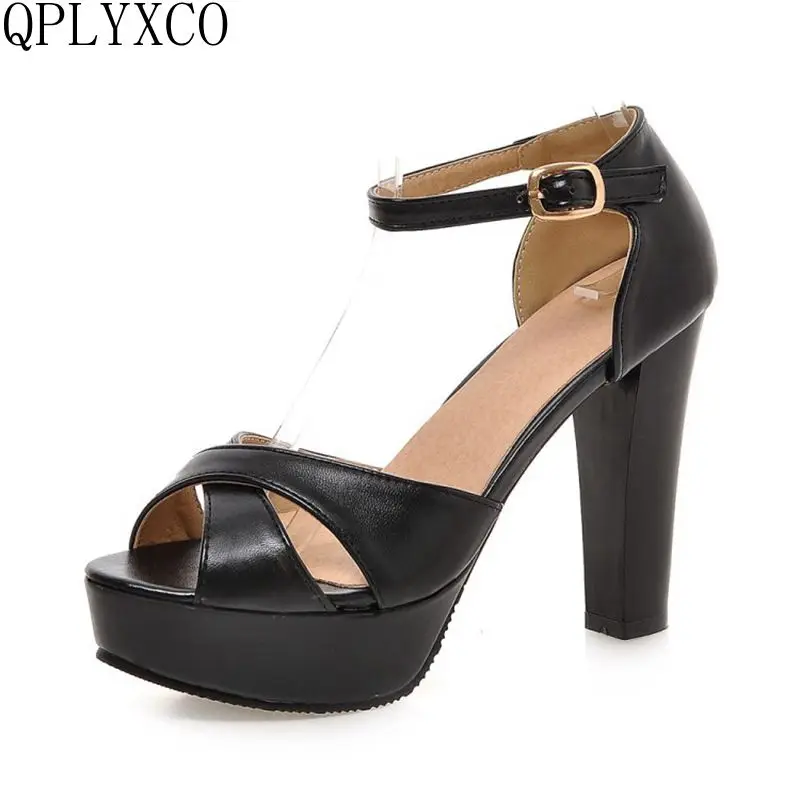 QPLYXCO New Summer Elegant Style women Sandals fashion Size 32-45 platform High Heels (11CM) wedding Party shoes woman M52