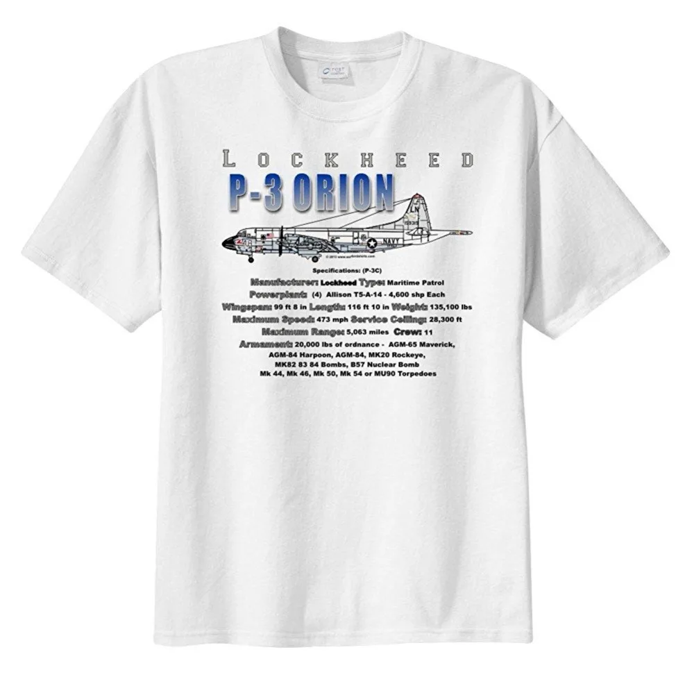 Men'S Lockheed P-3 Orion Short Sleeve T-Shirt 2019 Short Sleeve O Neck Casual Men'S 3D Print Fashion High Quality Mens Street