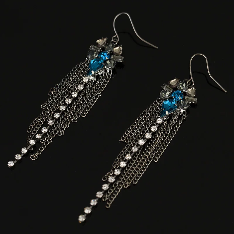 YFJEWE Fashion Luxury Long Tassel Drop Earrings For Women With Colorful Created Jewelry #E169