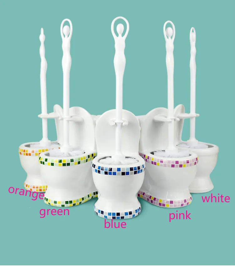 Personality ceramic toilet brush holder set Mosaic creative bathroom no dead angle European beauty wash toilet brush CL03112314