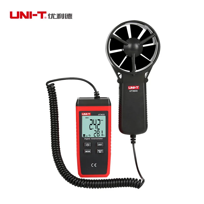 UNI-T UT363S Digital Anemometer; Handheld Split Wind Speed / Wind Temperature Test Table / Industrial Anemometer