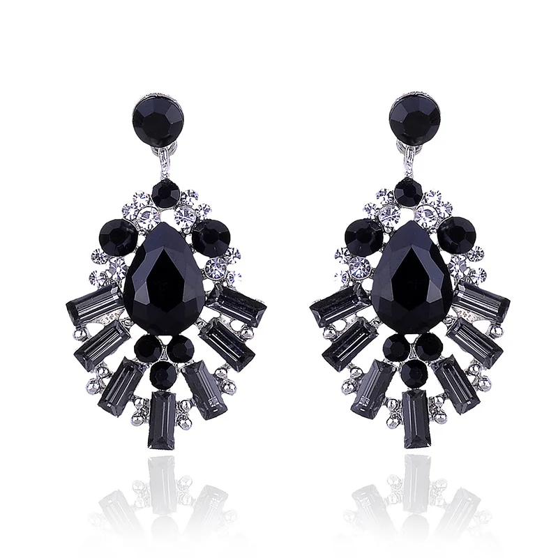 LUBOV Colorful Crystal Opal Stone Metal Drop Earrings Fashion Women Rhinestone Piercing Earring 2019 New Christmas Jewelry Gift