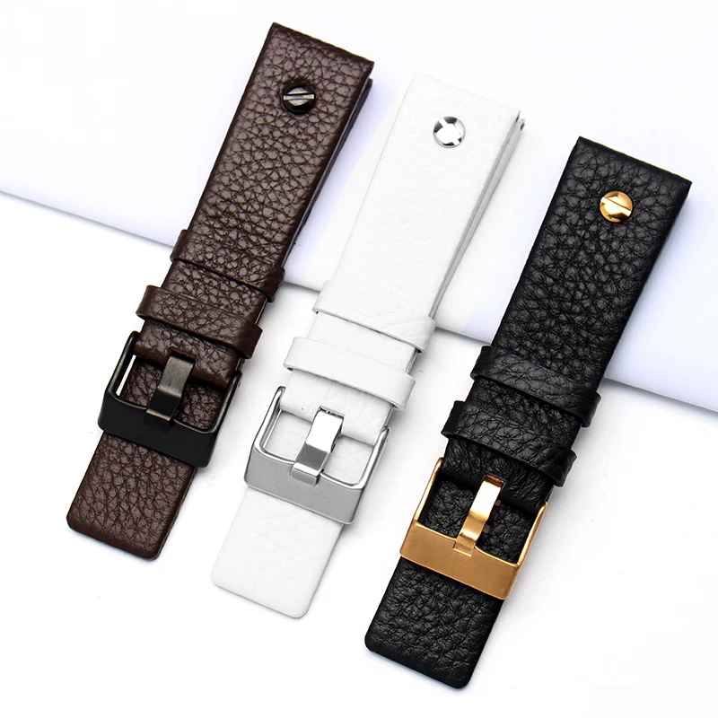 New Fashion Cowhide Watchband with rivet Watch Strap Belt Bracelet for Diesel DZ7313 DZ7333 7322 7257 4318 7348 7334 Replacement