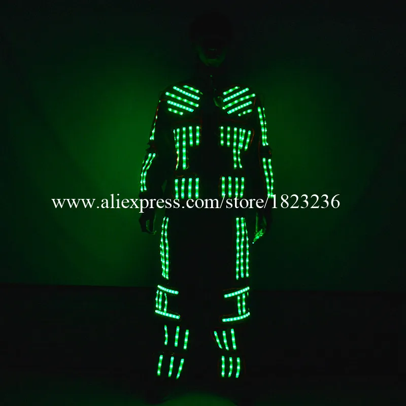 2 Pcs Led Luminous Colorful Men Ballroom Costume Stage Props Performance Illuminate Clothes For Party KTV Nightclub DJ Bar