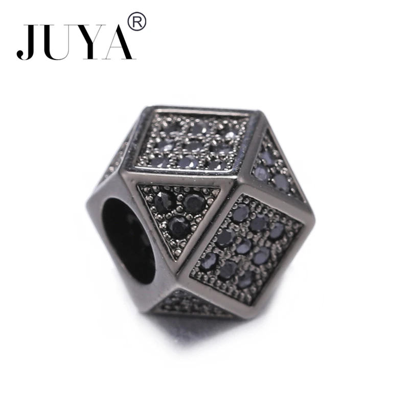 Jewelry Beads For DIY Bracelets Necklaces Accessories Findings High Quality Copper Metal Inaly Zircon Rhinestone Geometric beads