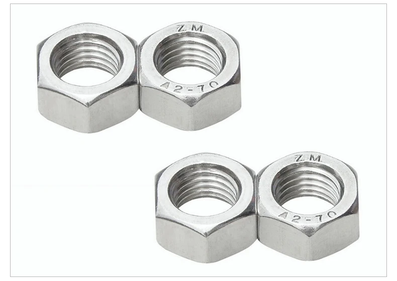 100pcs/lot M3 Din934 304 stainless steel hex nut hexagon nus 18 kinds of sizes (M2-M30) for choosing1193