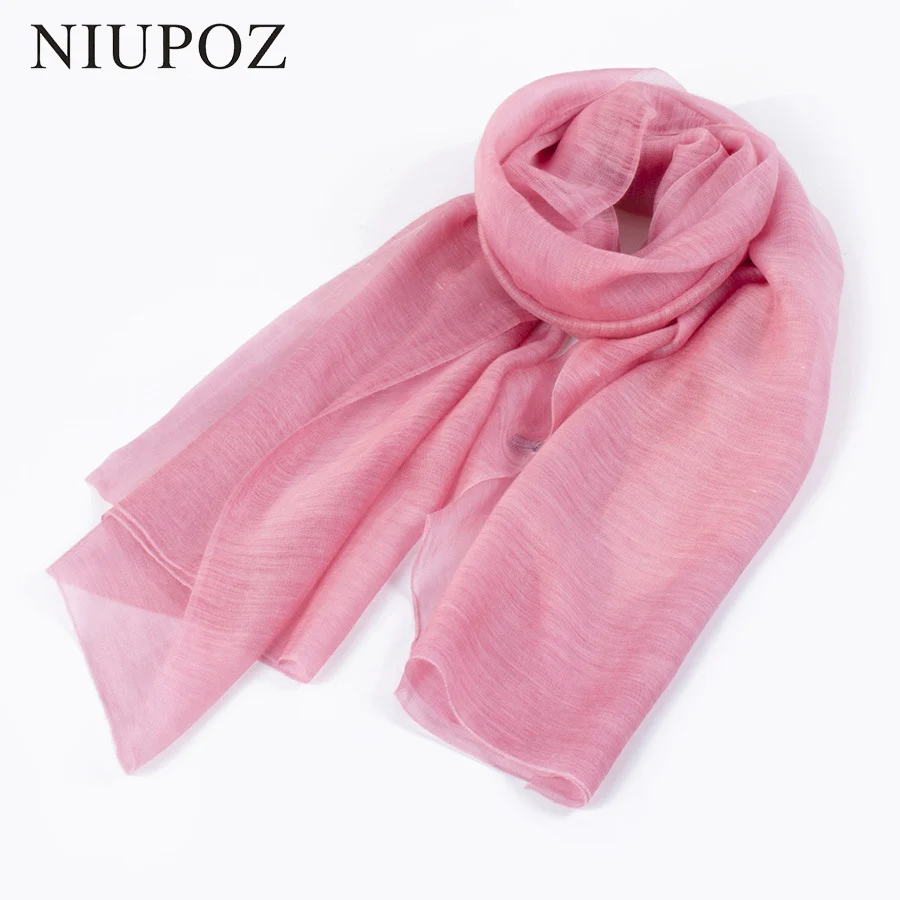 New Design Luxury Brand Solid 30% Silk 70% Wool Scarf Especially Women Foulard Elegant Shawl Long Wrap High Quality M208