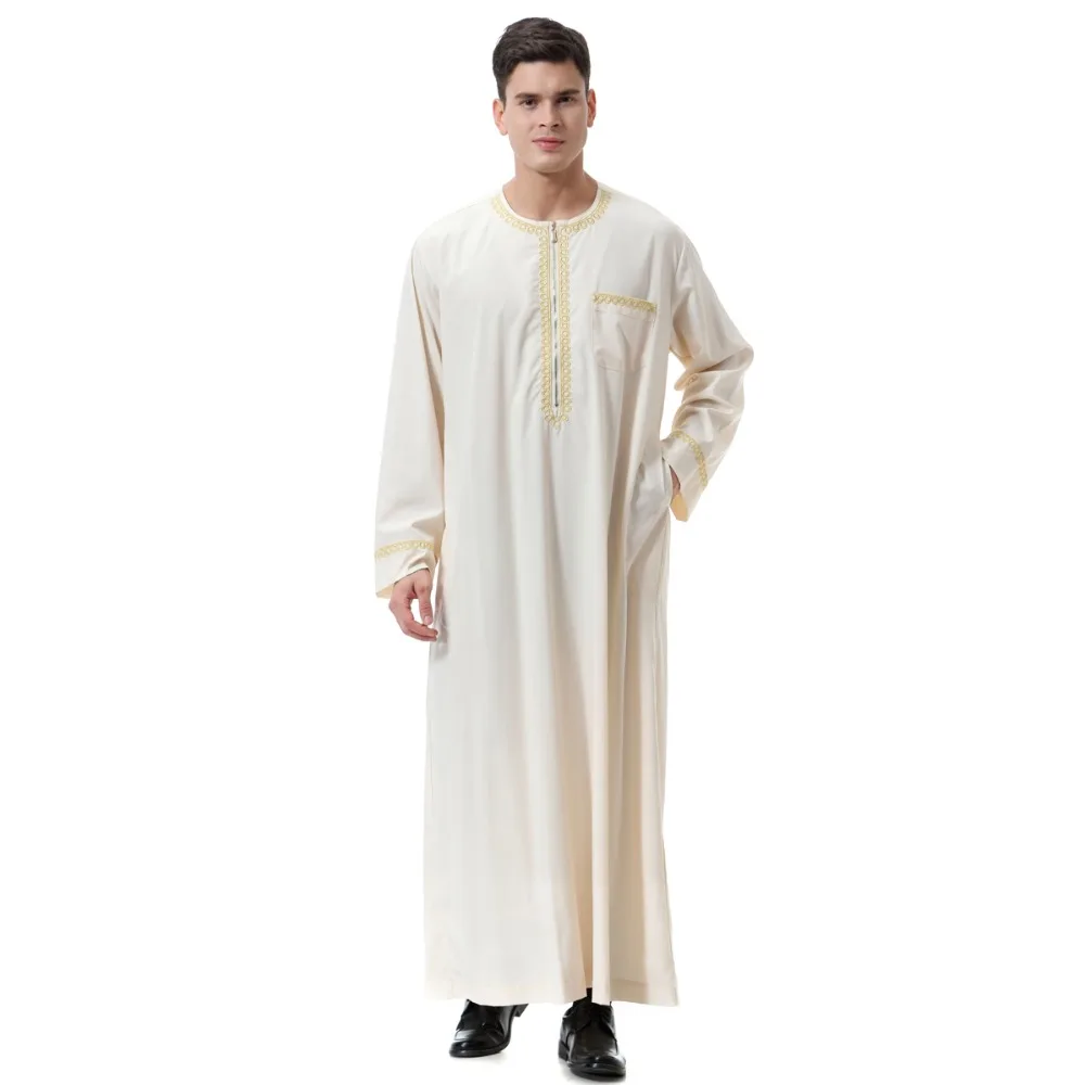 Short Sleeve Loose Shirt Jilbab Moslem Middle East Kaftan Dubai Arab Casual Islamic Men\'s Clothing Abaya Robe Muslim Jubba Thobe