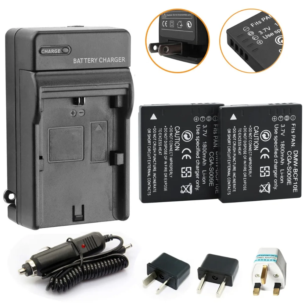 

2x Probty CGA-S009E CGA S009E Camera Battery + charger for Panasonic DMC-FS12 DMC-FS4 DMC-FX40 DMC-F2 DMC-FT1 FT3 DMC-TS1 TS2