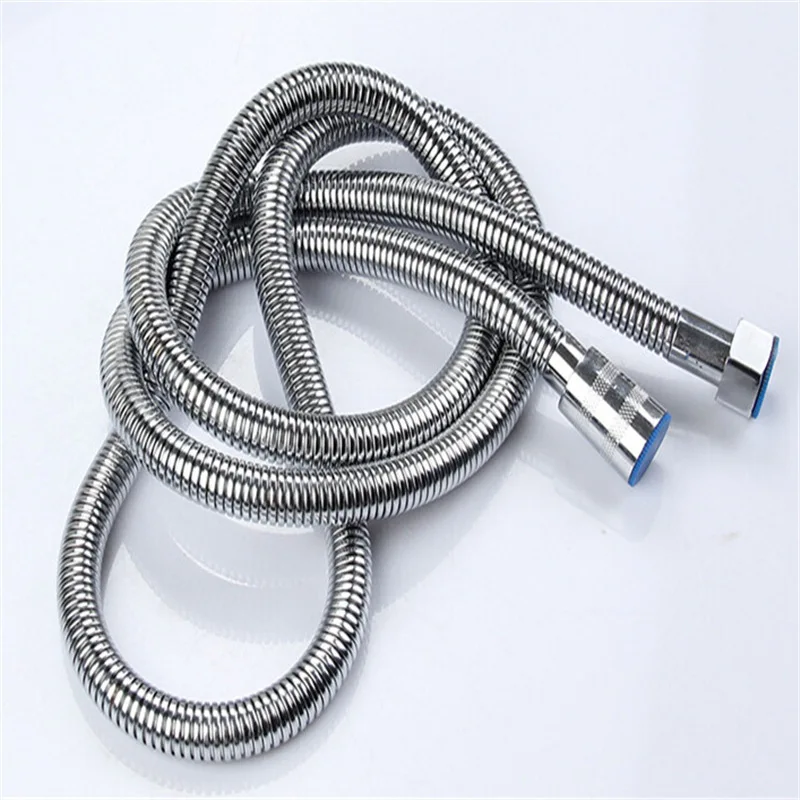 

Bathroom Stainless Steel Electroplated Shower Plumbing Hoses 150cm Explosion-proof High Temperature Resistance inlet Hose pipe