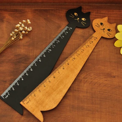 

1pc Size:15cm Zakka Cat Design Wooden Rulers Ruler Kawaii Stationery (SS-6979)