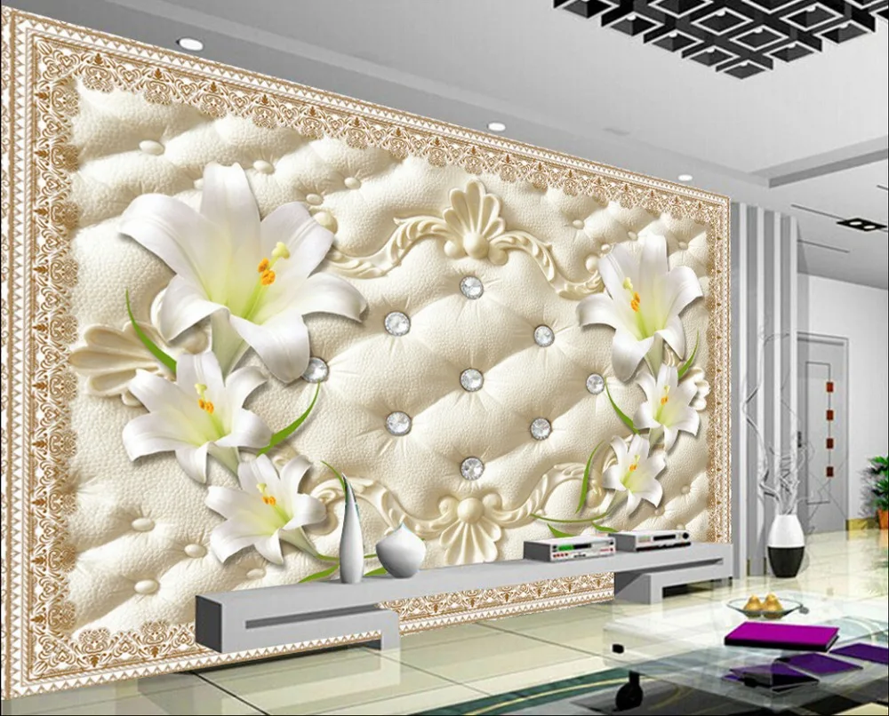 

3d murals wallpaper for living room 3D lily flower wallpapers for living room Home Decoration classic wallpaper for walls