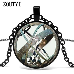 2018/ hot sale, astronomical calendar earth pendant astronomical glass pendant necklace jewelry.