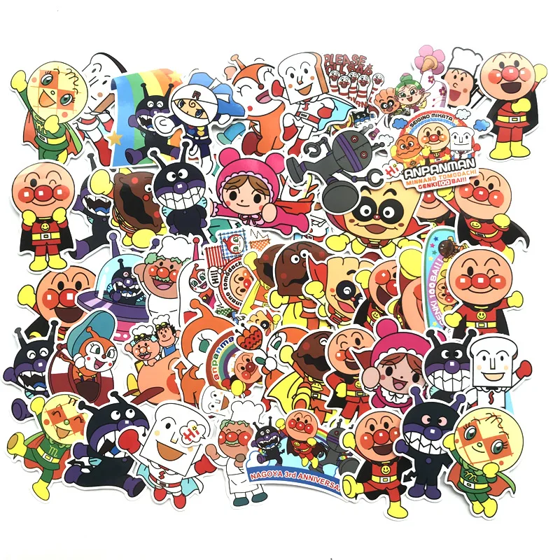 10/30/57Pcs Cartoon Anpanman Stickers Waterproof Decal Laptop Motorcycle Luggage Snowboard Fridge Phone Car Sticker