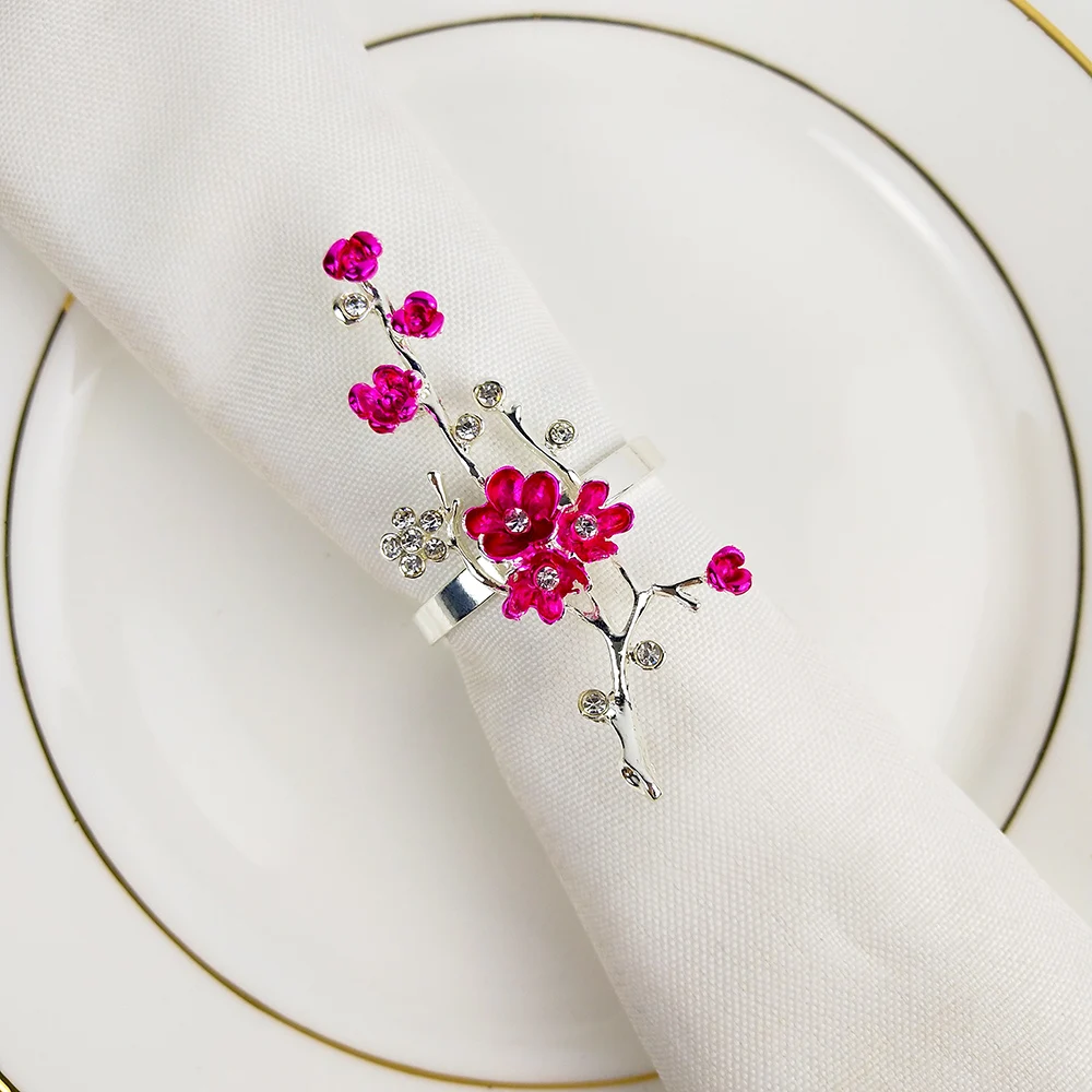 Plum blossom napkin ring, 10PCs, wedding decoration ring, table decoration