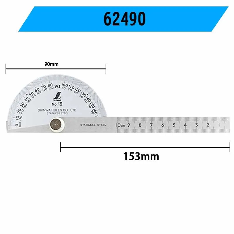 SHINWA Penguin Angle Ruler Measuring Instrument Stainless Steel Angle Gauge High Precision Woodworking tool