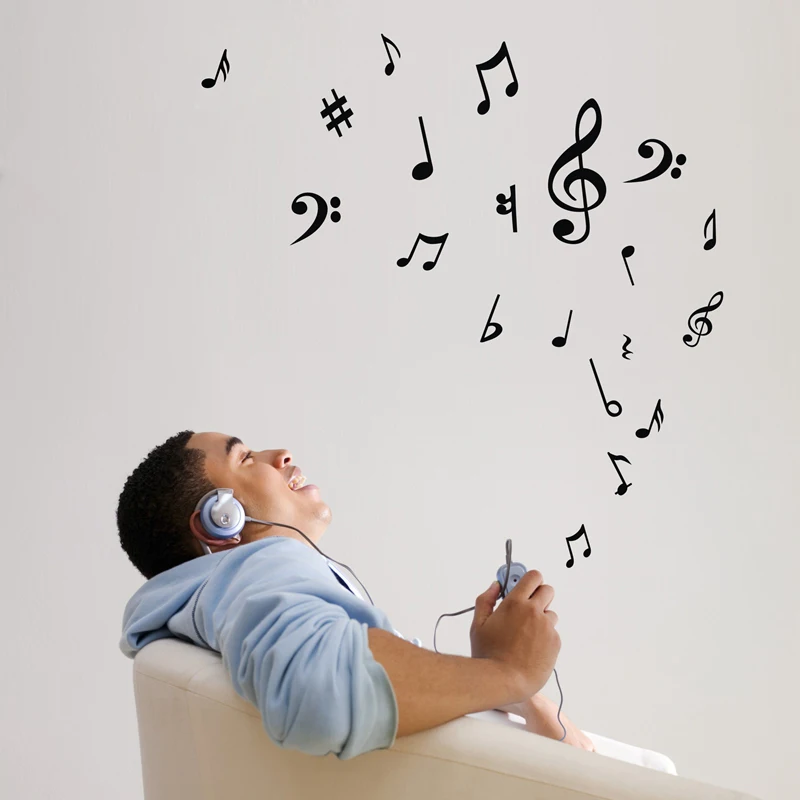音符付きウォールステッカー,装飾用の取り外し可能なビニールステッカー,a167, 20ピース/ロット
