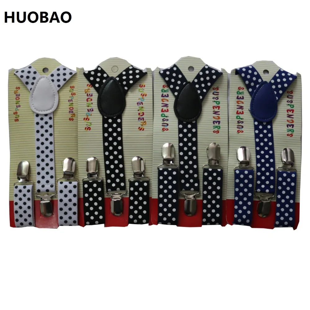 HUOBAO 2019 New Cute Kids Toddle Clip On Adjustable Dot Braces Suspenders For Boys Girls