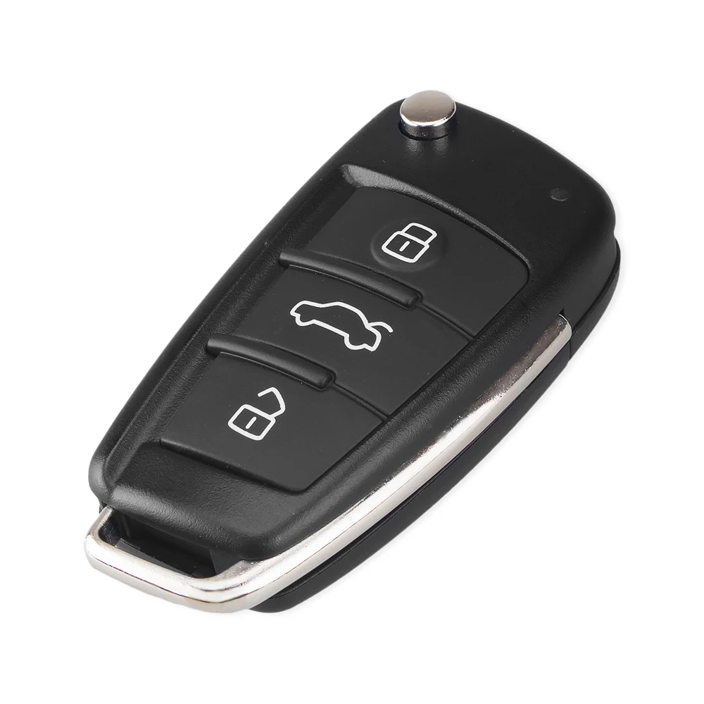 KEYYOU Replacement Folding Flip 3 Button Remote Car Key Shell Cover Fob For Audi Q7 A3 A4 A6 A6L A8 TT 2008 2009 Key Fob Case