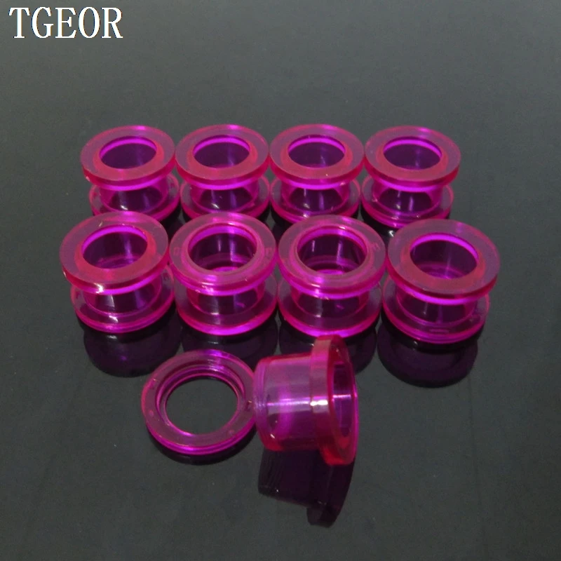 Free shipping mixed 8 gauges 160pcs acrylic clear purple screw on ear tunnels