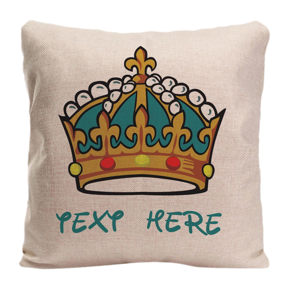 Customized Text Printed Throw Pillowcase Imperial Crown Decorative Cushion Cover Gift By Lvsure For Car Sofa Seat