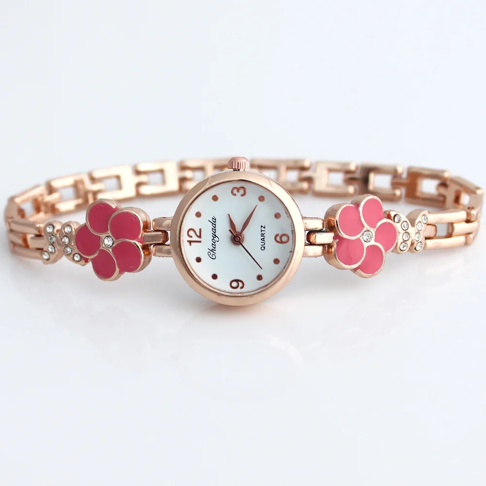 Luxury Fashion Metal Strap High Quality Classic Crystal Butterfly Flowers Watch Novelty Student/women Watch Ladies Bracelet O120