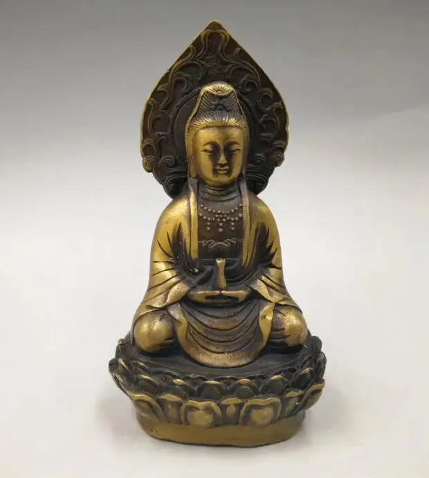 

Collect exquisite brass handicraft Guanyin bodhisattva Buddha statue