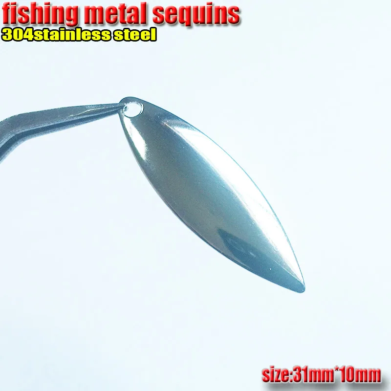 2023Fishing willow leaf blades spoon metal sequins size:31mm*10mm the temptation to strengthen to the fish 30pcs/lot