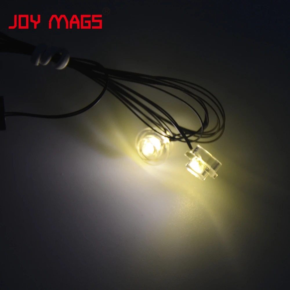 JOY MAGS LED Light Kit 1pcs 2 Serial 1x1Round Plate Light Accessory Color With White/Warm White/Yellow/Green/Red/Blue For Block