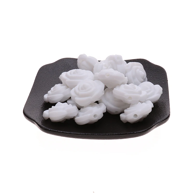 20 Chiếc Hoa Hồng Mini Silicone Hoa Bé Miếng Dán Hạt Không Chứa BPA Sơ Sinh Mọc Răng Vòng Cổ Vòng Tay Lắp Ghép DIY Binfant Điều Dưỡng Quà Tặng