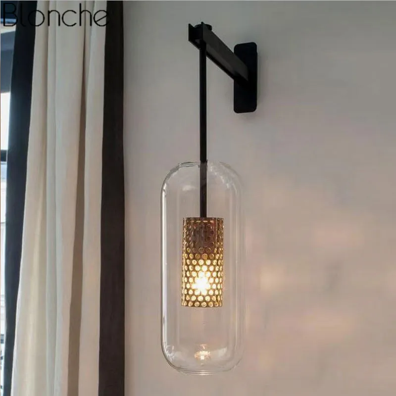 Post-modern Glass Wall Lights Lamp Nordic Led Wall Sconce for Bathroom Bedroom Home Lighting Fixtures Kitchen Lamp Luminaire E14