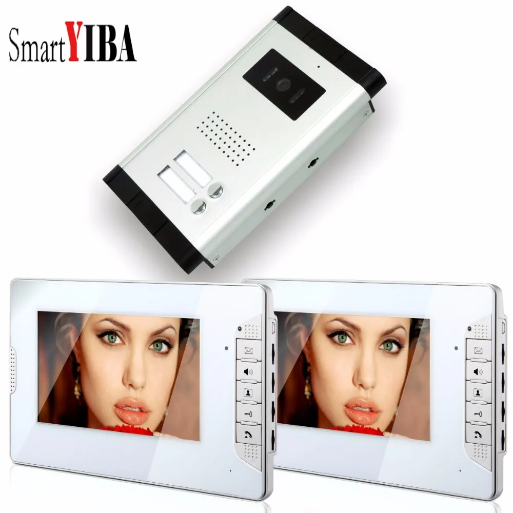 

SmartYIBA 7"Villa Building Video Intercom 2 Buttons Security Camera Access Entry Multi-Flats Doorbell Video Door Phone System