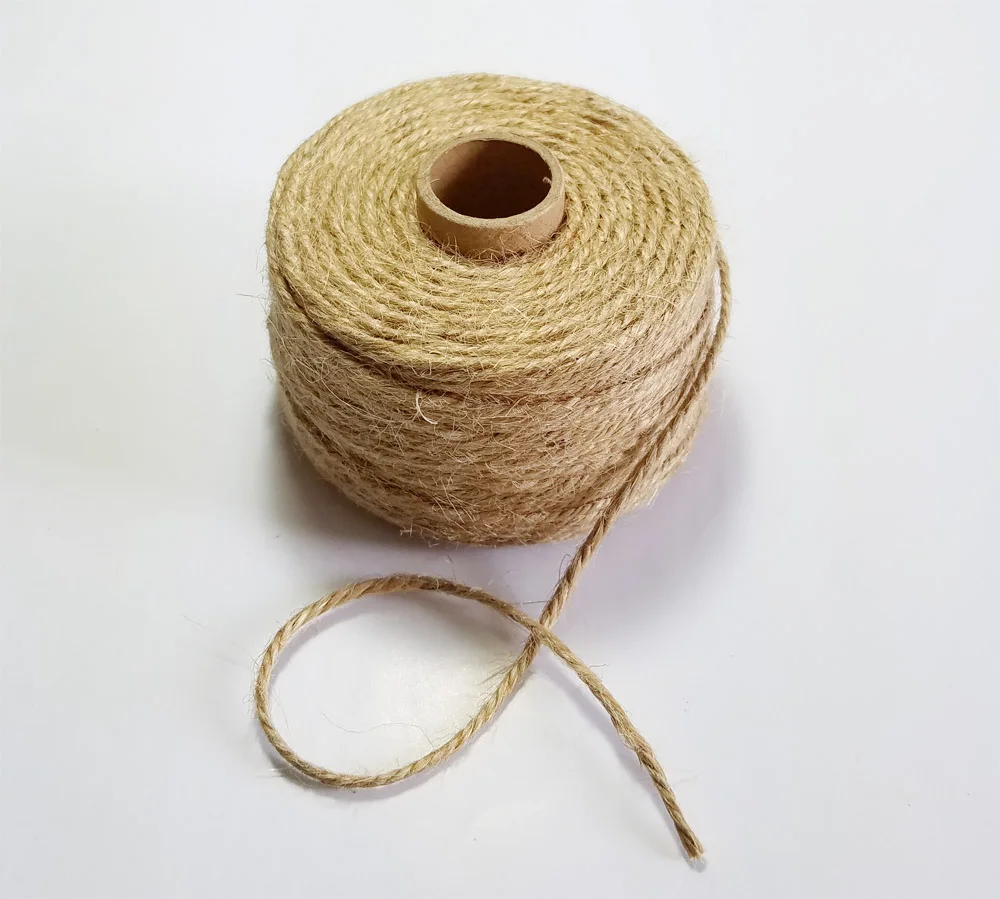 100% Natural Jute thread rope twine macrame cords for decoration handmade DIY