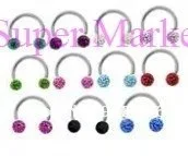 

BCR Earring Eyebrow Piercing Nose ring Labret Stud Pretty Spark Body Piercing Jewelry Mixed Color Belly Ring 30pcs/lot