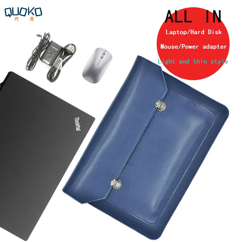 Funda de cuero de microfibra para portátil, maletín de doble capa para Lenovo Tinkpad X270, X280, X390