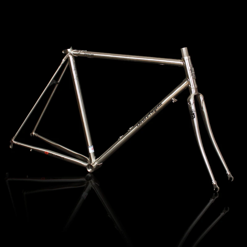 700C Road Bike Frame Chrome Molybdenum Steel Reynolds 525 Frame Brushed Silver Racing Bike Frame