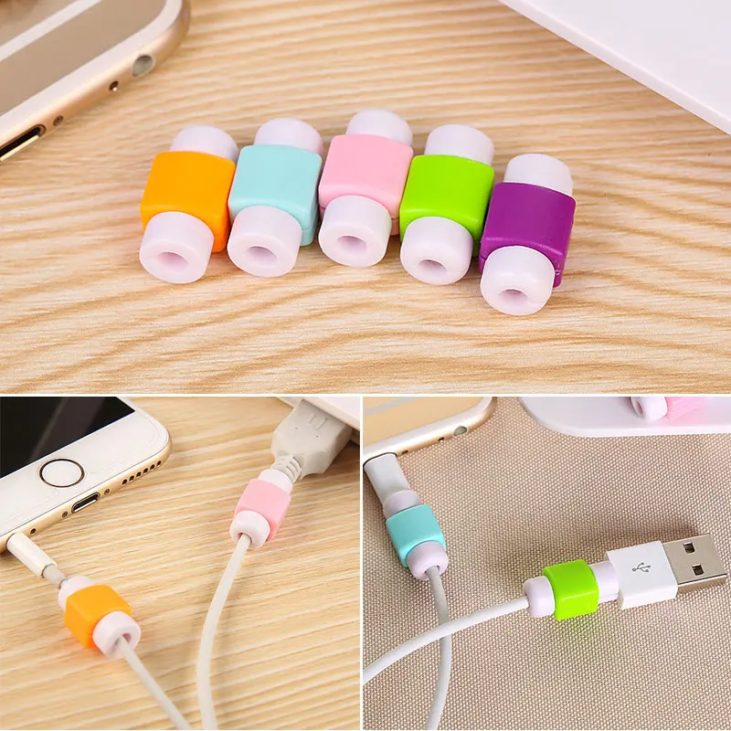 20pcs/1pc/lot USB Data Cable Protector Data Line Cord Protective Case Winder For iPhone USB Charging Cable Sleeve Color Randomly