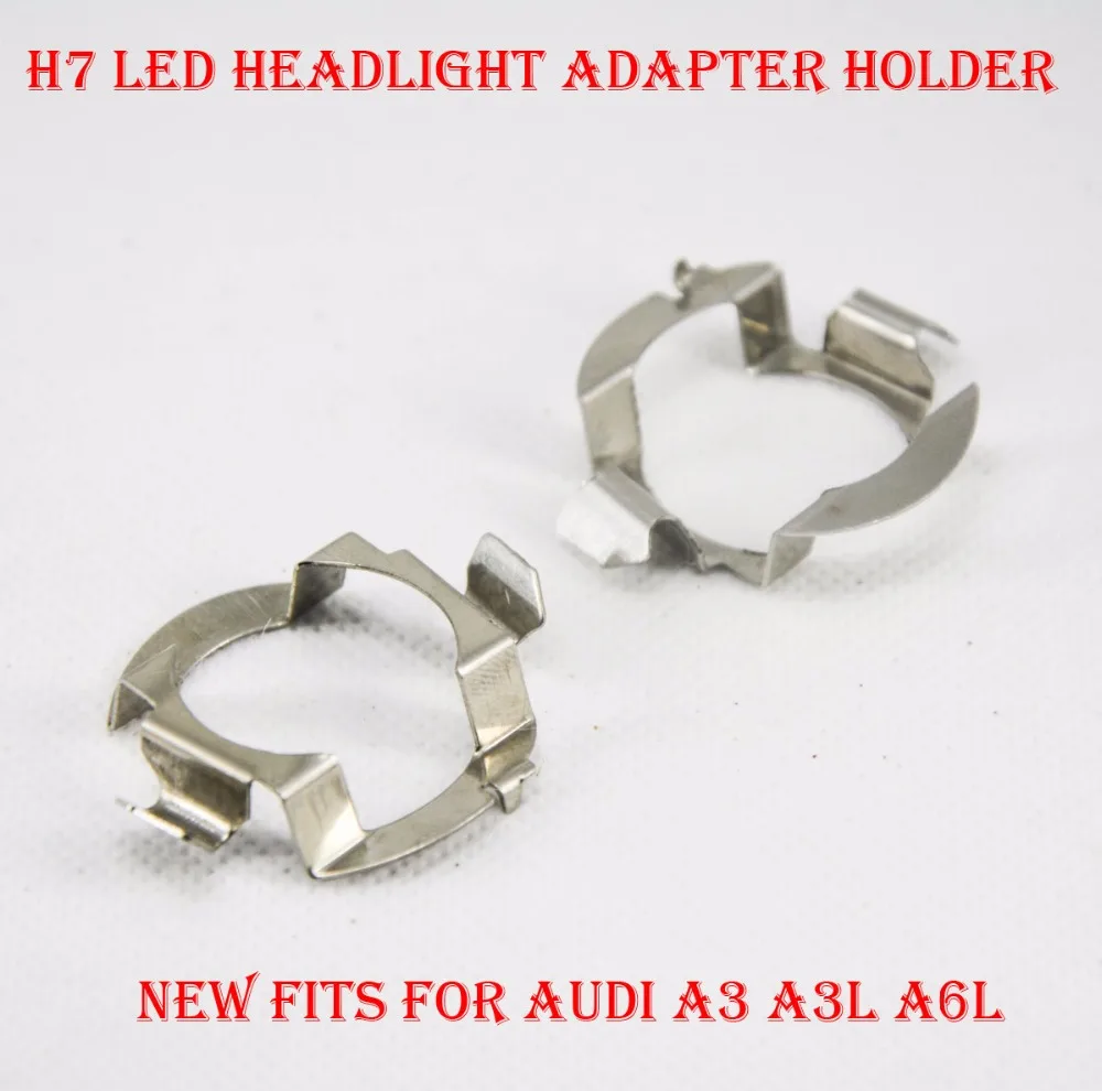 

2PCS H7 LED Headlight Conversion Kit Bulbs Lamps Holder Adapter Metal Base Retainer Socket Clip Converter For Audi A3 A3L A6L