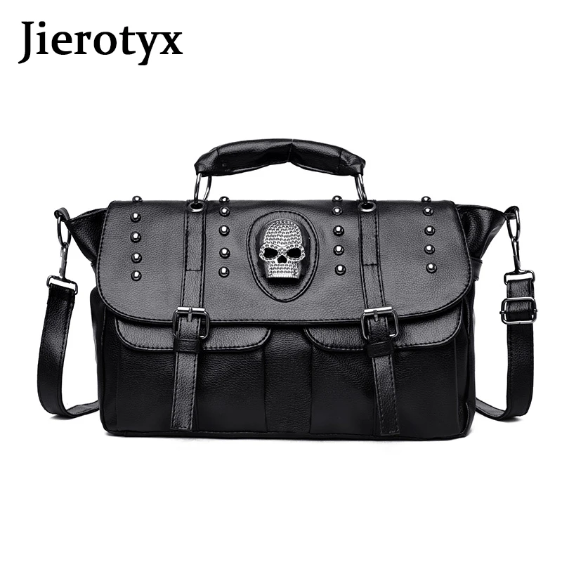 JIEROTYX Women Handbag Large Capacity High Quality Luxury Female Bag Hiphop Punk Style Fashion Shoulder Bag Luggage Travel Bags