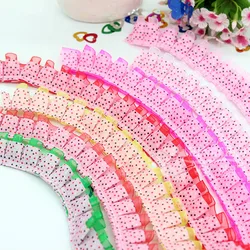 2.5cm Wide Dot Floral Pleated Snow Yarn Exquisite Lace Doll Dress DIY Clothing Accessories Home Textile Edge Handmade Decoration