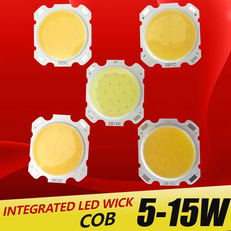 High Power Epistar COB LED Chip 5W 7W 10W 12W 15W DC 15V-46V Integrated SMD For Floodlight Spotlight Warm White /White